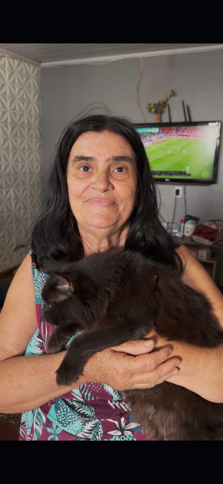 Dona Maria de Fátima é tutora de 35 gatos. Captação de imagens: Adriano Sarmento